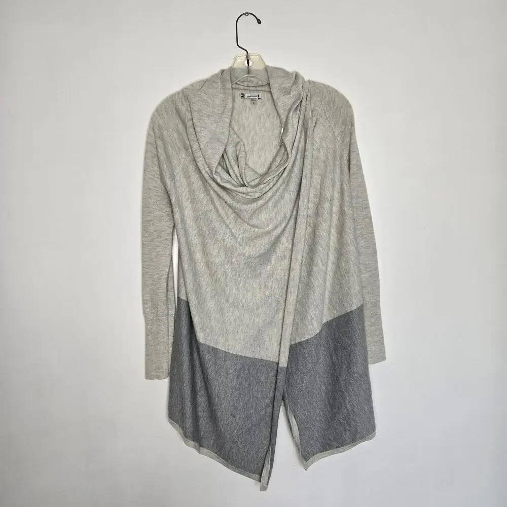 Smartwool Edgewood Wrap Sweater Merino Wool Lightweight Colorblock Women Small